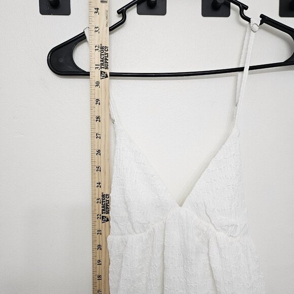 Sweetie Status White Crinkle Sleeveless Tie-Back Babydoll Dress size Small - Picture 5 of 15